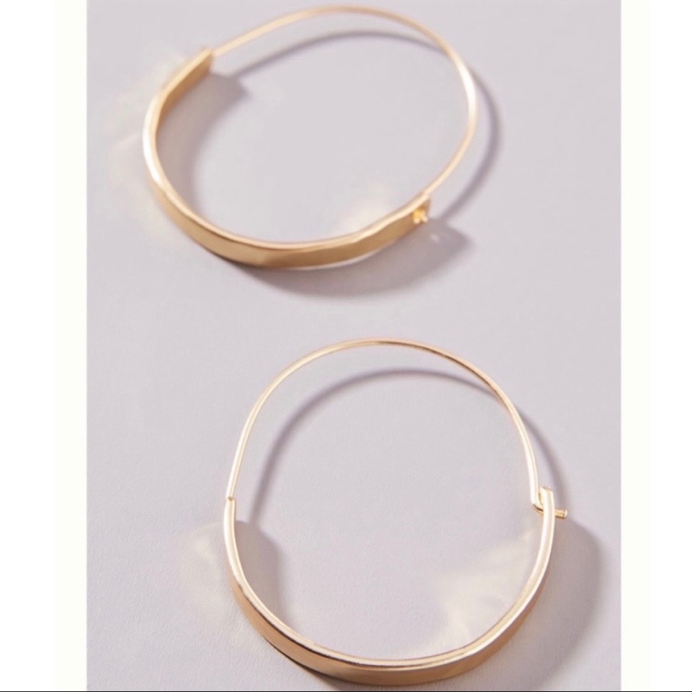 🍋2/$30 New Anthro Gold Annelise Hoop Earrings - Picture 3 of 6